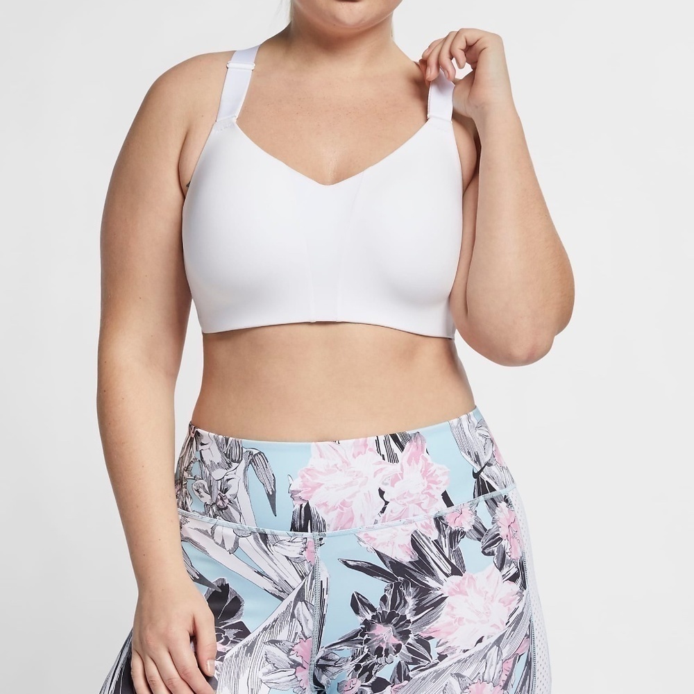 Nike High Support Rival Plus Size White Bra